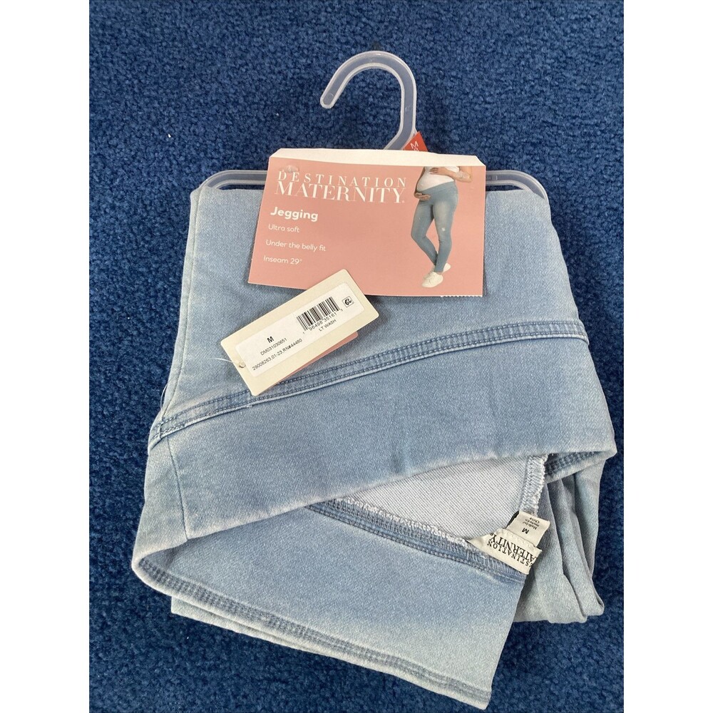 Destination Maternity Jeggings Light Wash Under Belly Fit 29" Inseam Medium